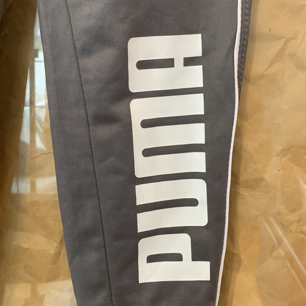Puma | Gray Logo Elastic Waist Banded Ankle 2 Pocket Jogger Sweatpants Size 4/5 - Picture 4 of 9